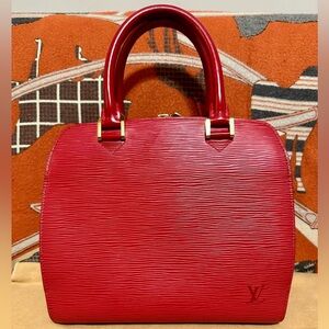 Louis Vuitton Pont Neuf Epi Leather Red Handbag